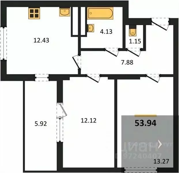 2-к кв. Воронежская область, Воронеж Транспортная ул., 58 (53.94 м) - Фото 0