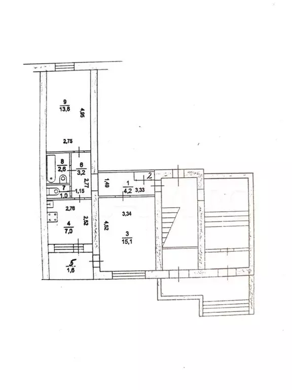 2-к. квартира, 47,4 м, 1/5 эт. - Фото 0