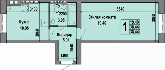1-к кв. Волгоградская область, Волгоград Долина-2 жилрайон,  (38.44 м) - Фото 0