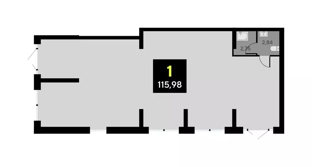 Помещение свободного назначения (116.1 м) - Фото 1
