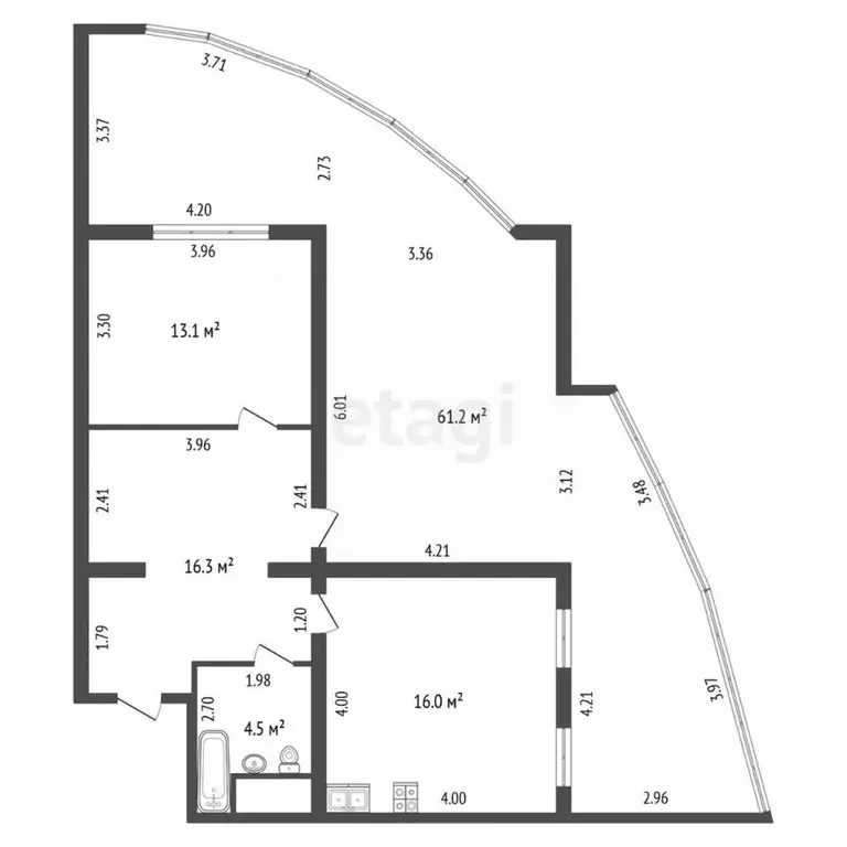 1-к кв. Ставропольский край, Пятигорск ул. Пастухова (62.0 м) - Фото 1