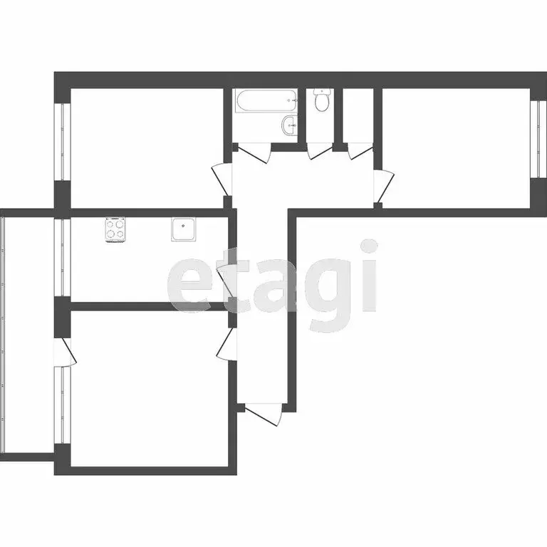3-комнатная квартира: Тюмень, микрорайон Восточный, улица ... - Фото 1