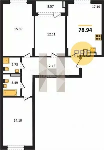 2-к кв. Калининградская область, Калининград Батальная ул., 65Б (63.47 ... - Фото 0