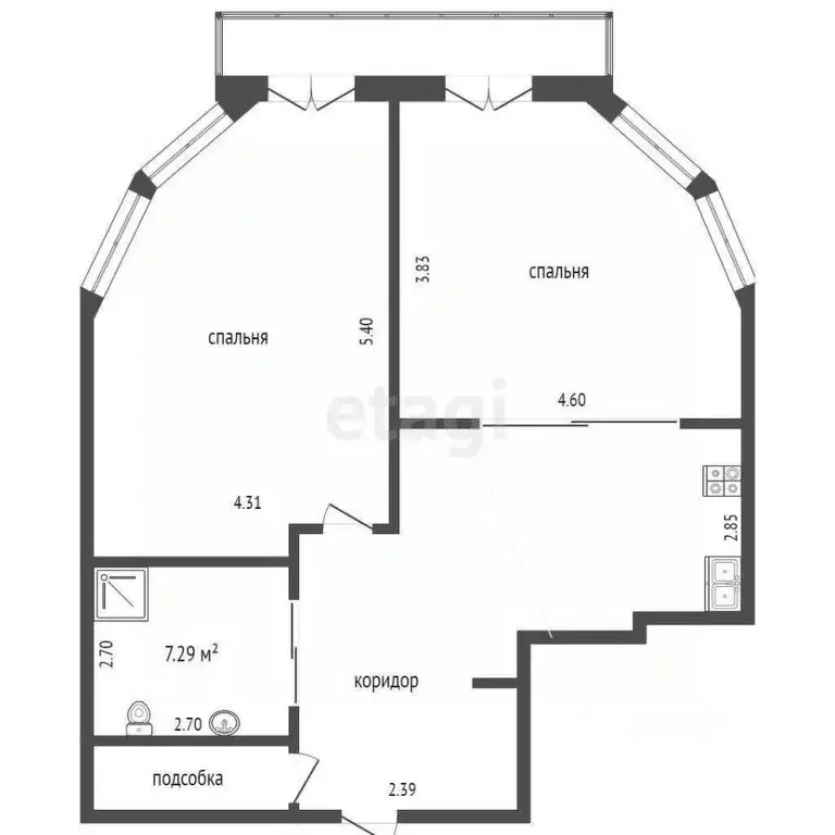 2-к кв. Краснодарский край, Геленджик Крымская ул., 19к7 (72.4 м) - Фото 1