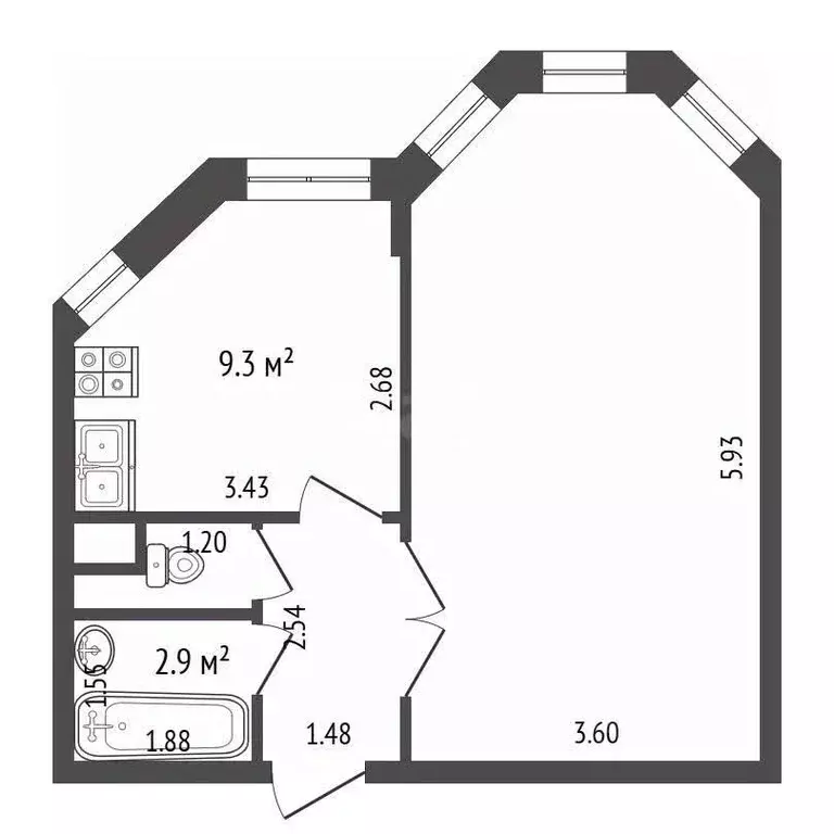 1-к кв. Московская область, Раменское ул. Березовая Роща, 11 (42.0 м) - Фото 0