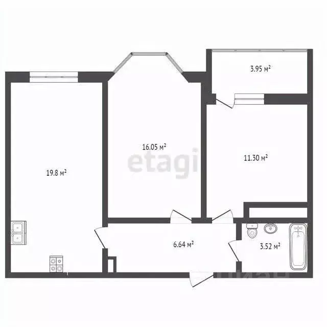 3-к кв. Краснодарский край, Анапа ш. Супсехское, 39к11 (61.0 м) - Фото 1