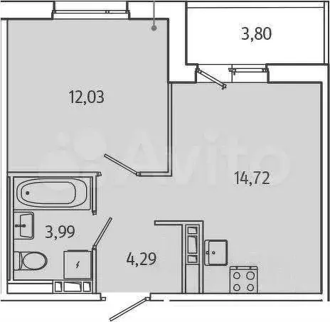 1-к. квартира, 35 м, 3/5 эт. - Фото 0