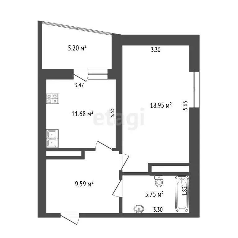 1-комнатная квартира: Тюмень, Ямская улица, 86 (46 м) - Фото 1