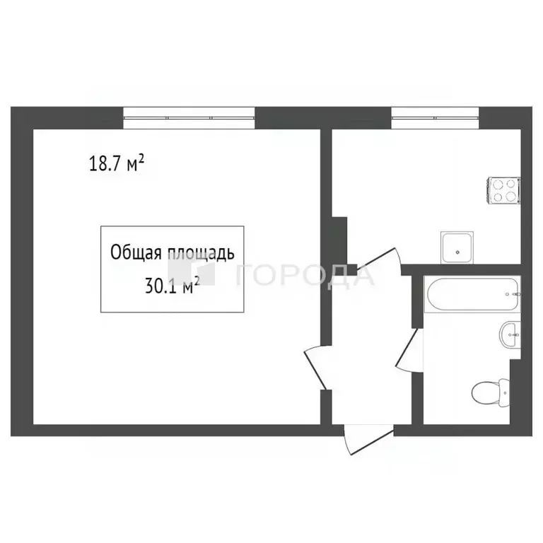 1-к кв. Кемеровская область, Новокузнецк ул. Павловского, 21 (30.0 м) - Фото 2