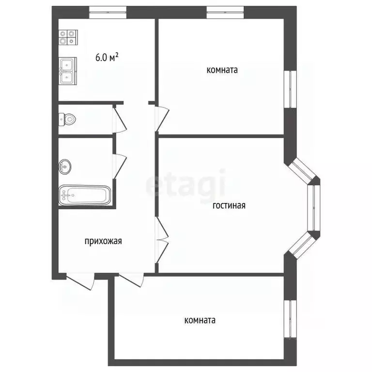 3-к кв. Челябинская область, Челябинск ул. Барбюса, 33 (75.9 м) - Фото 2