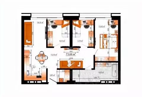 4-к кв. Приморский край, Владивосток ул. Гамарника (73.66 м) - Фото 1