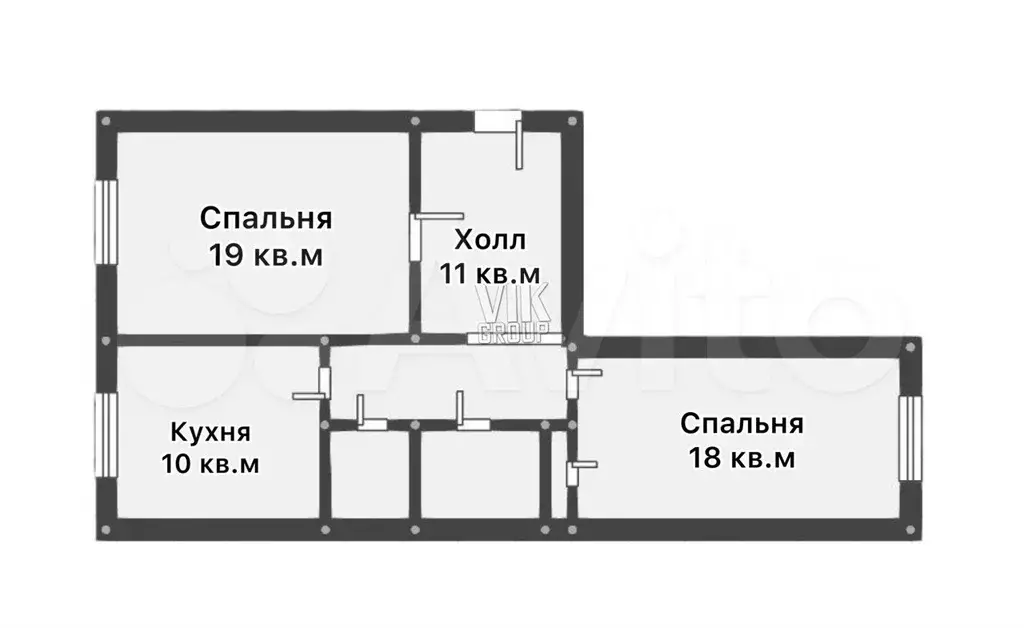 2-к. квартира, 59 м, 2/3 эт. - Фото 0