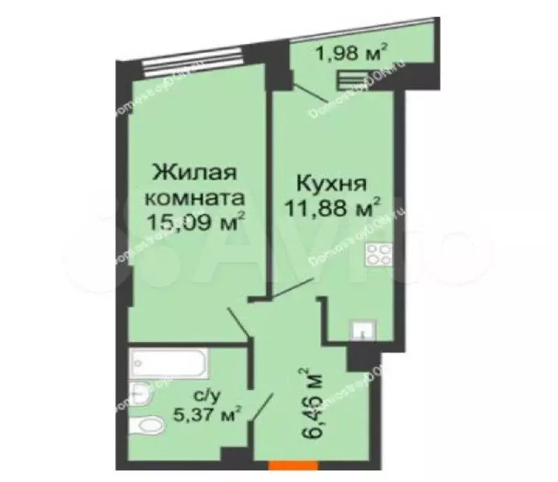 1-к. квартира, 40 м, 22/25 эт. - Фото 0