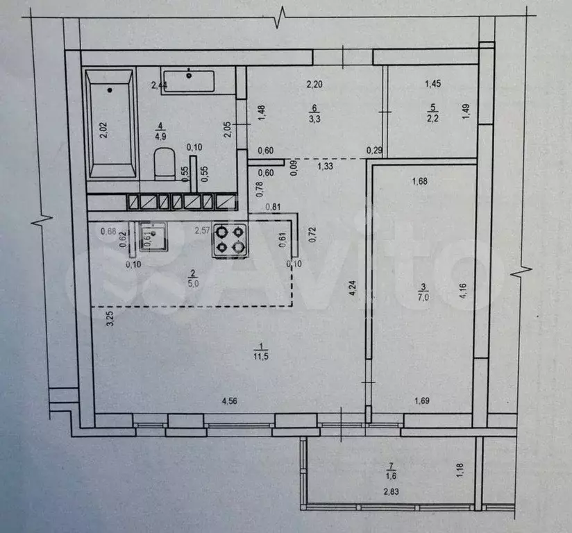 1-к. квартира, 33,9 м, 3/4 эт. - Фото 0