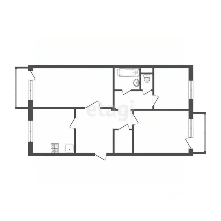 3-к кв. Алтайский край, Бийск ул. Декабристов, 10 (67.8 м) - Фото 2