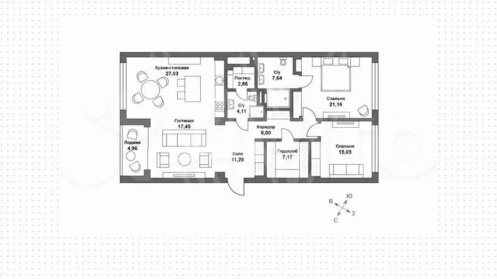 3-к. квартира, 125 м, 4/12 эт. - Фото 0
