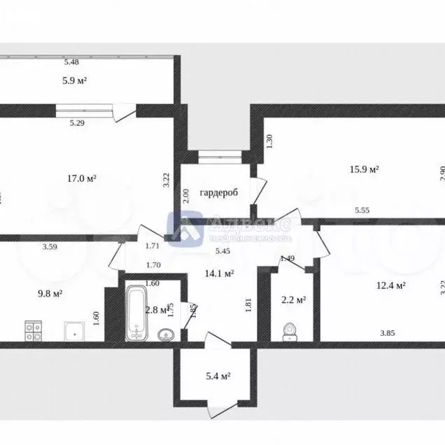 3-комнатная квартира: Тюмень, улица Ю.-Р.Г. Эрвье, 14к1 (84.1 м) - Фото 2