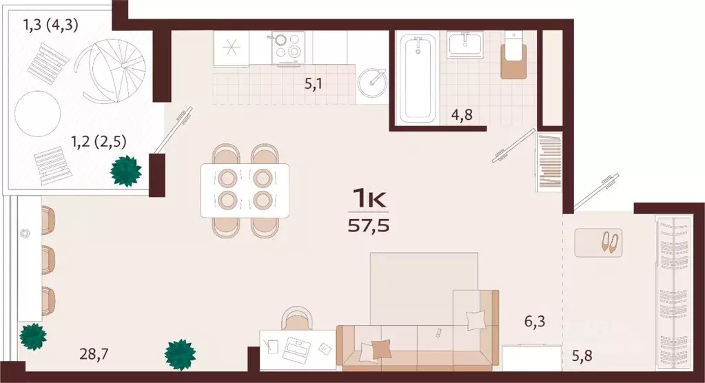 1-к кв. Крым, Ялта ул. Спендиарова, 5 (57.5 м) - Фото 1