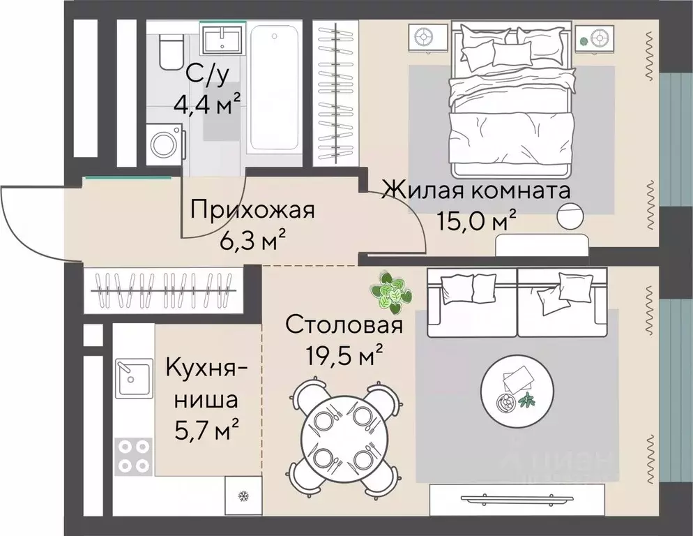 1-к кв. Свердловская область, Екатеринбург Парковый мкр, Никольский ... - Фото 0