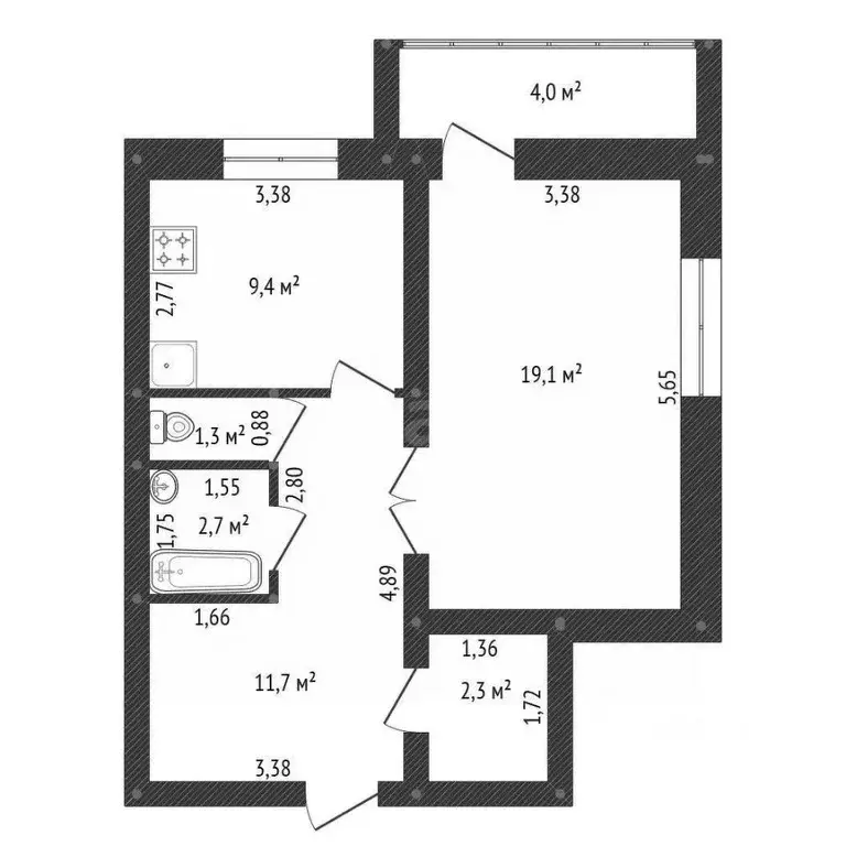 1-к кв. Башкортостан, Уфа ул. Минигали Губайдуллина, 19/6 (48.5 м) - Фото 2