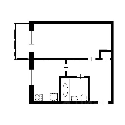 1-к кв. Калужская область, Калуга Телевизионная ул., 4 (31.0 м) - Фото 2