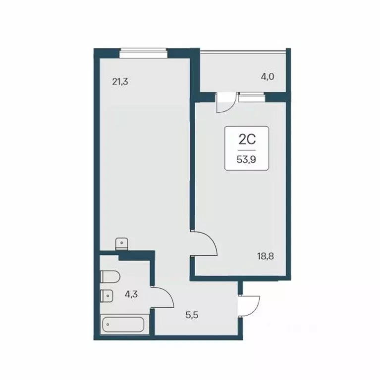2-к кв. Новосибирская область, Новосибирск Кедровая ул., 80/3 (53.9 м) - Фото 0