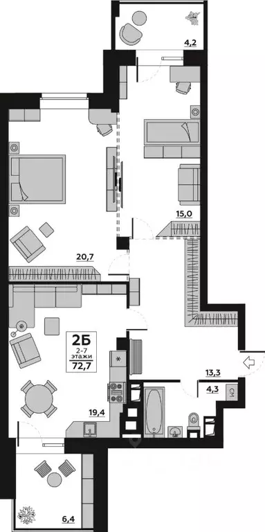 2-к кв. Волгоградская область, Волгоград пос. Ангарский, ул. ... - Фото 1