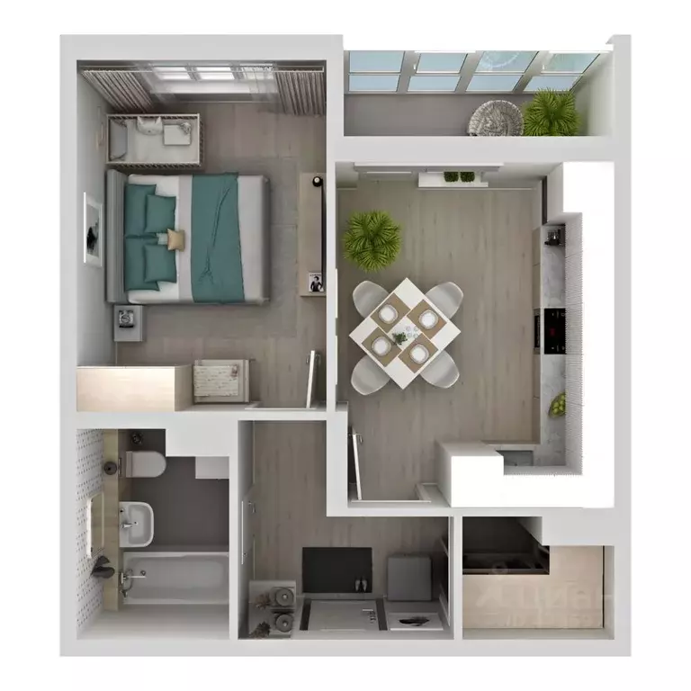 1-к кв. Самарская область, Самара Южное ш., 13 (37.65 м) - Фото 1