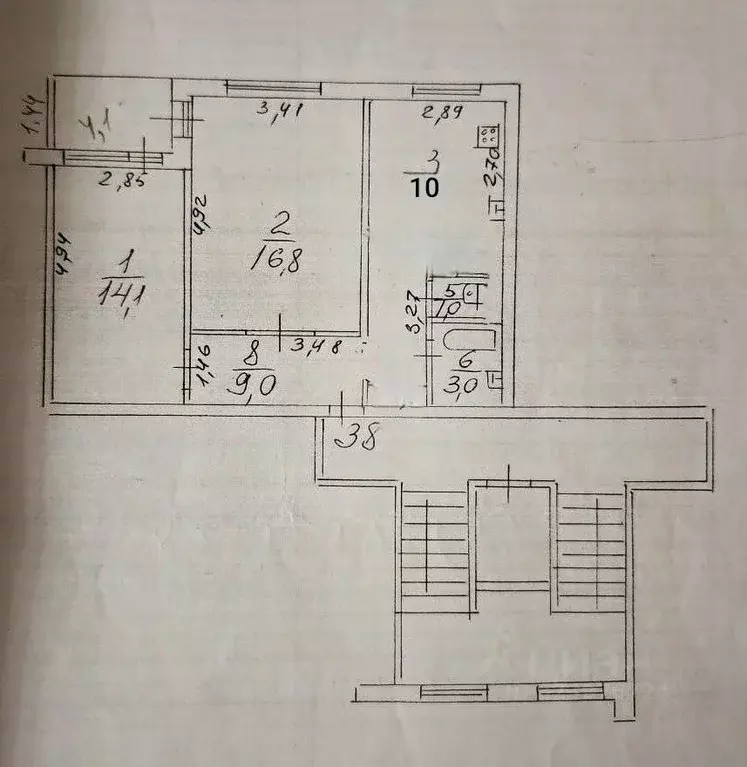 2-к кв. Самарская область, Новокуйбышевск ул. Карбышева, 16А (53.3 м) - Фото 2