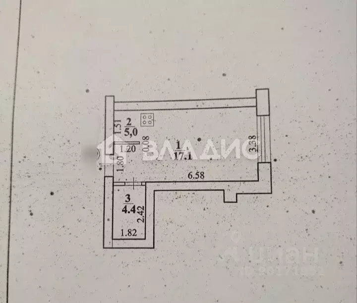 Студия Башкортостан, Стерлитамак ул. Рашита Кудашева, 1 (26.5 м) - Фото 2