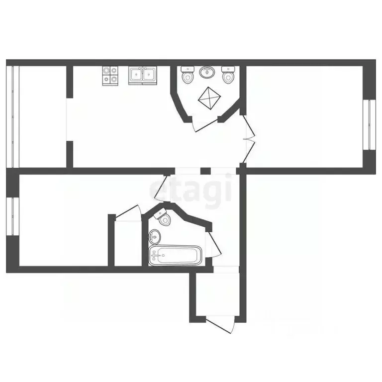 2-к кв. Московская область, Раменское Красноармейская ул., 8 (65.4 м) - Фото 1