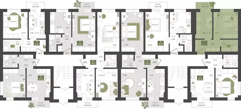 1-комнатная квартира: Калининградская область, Гурьевск (26.44 м) - Фото 1