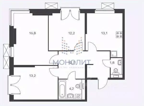 3-к кв. Москва Волоколамское ш., 71/13к1 (74.0 м) - Фото 1