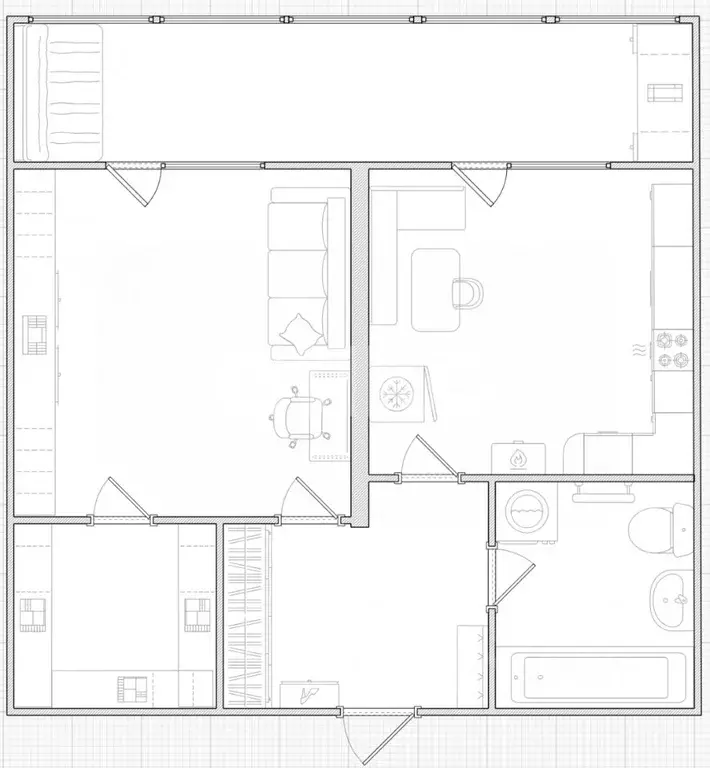 1-к кв. Тульская область, Тула ул. Морозова, 22 (47.3 м) - Фото 1