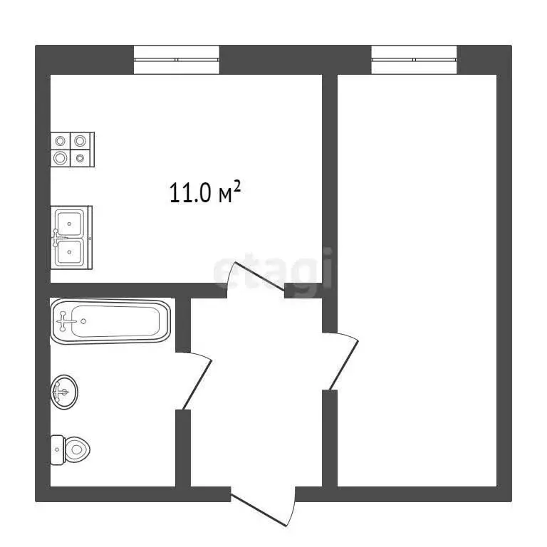 1-комнатная квартира: Чита, Хабаровская улица, 23А (40.6 м) - Фото 0