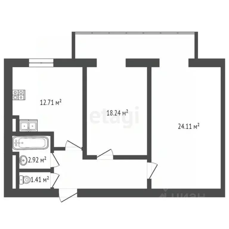 2-к кв. Крым, Евпатория ул. 9 Мая, 104 (54.5 м) - Фото 2