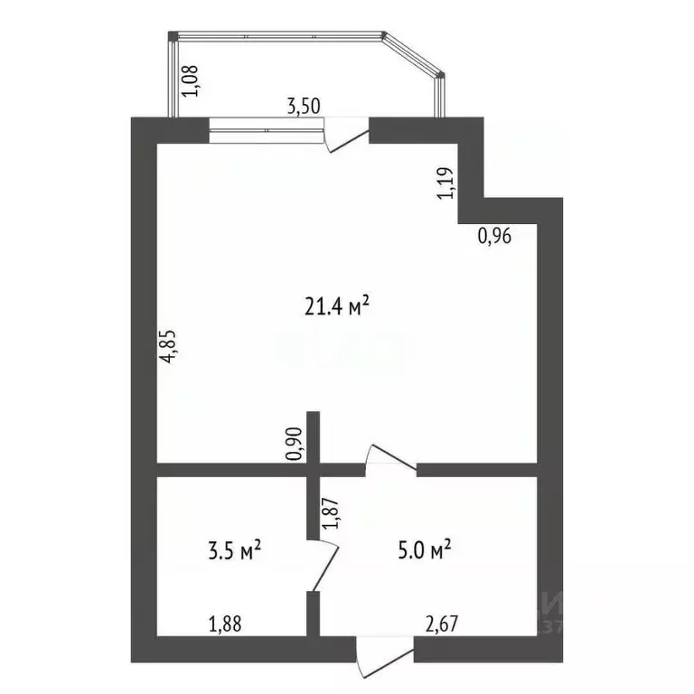 Студия Амурская область, Благовещенск Северная ул., 36/3 (31.0 м) - Фото 2