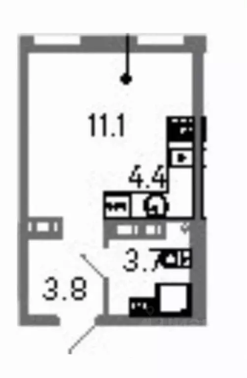 Студия Санкт-Петербург Лиговский просп., 240 (23.0 м) - Фото 1