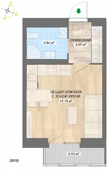 Продаётся квартира-студия, 24.7 м - Фото 0