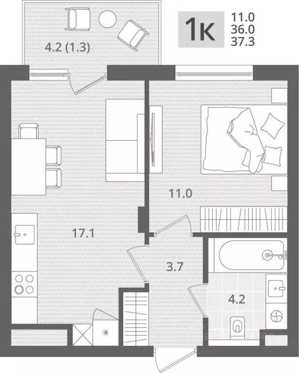 1-к кв. Калининградская область, Пионерский пос. Рыбное, Мо ре жилой ... - Фото 1