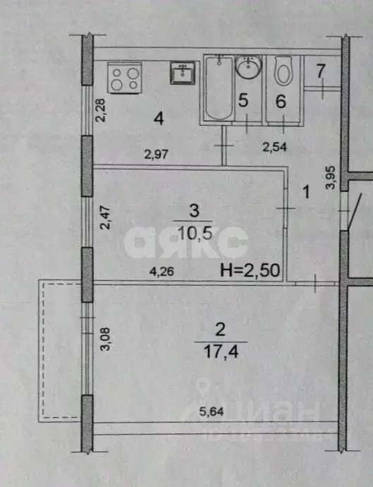 2-к кв. Волгоградская область, Волгоград Елецкая ул., 6 (44.1 м) - Фото 2