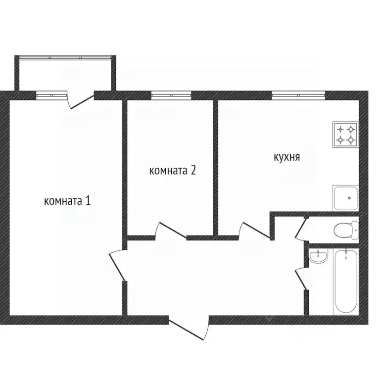 2-к кв. Бурятия, Улан-Удэ Магистральная ул., 5 (48.0 м) - Фото 2