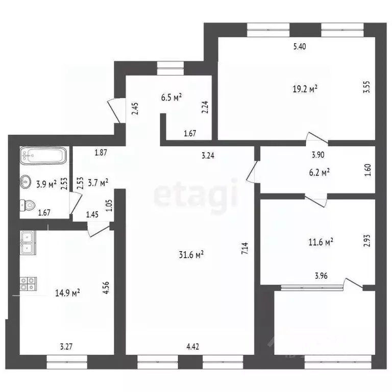 3-к кв. Вологодская область, Вологда Зосимовская ул., 9А (99.1 м) - Фото 1