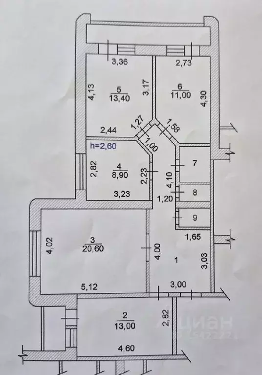 4-к кв. Чувашия, Чебоксары просп. 9-й Пятилетки, 16/15 (96.6 м) - Фото 1