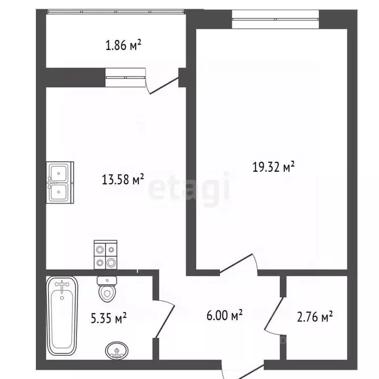 1-к кв. Самарская область, Самара просека 3-я, 96 (47.5 м) - Фото 1