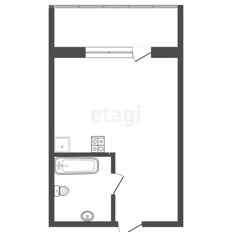 Квартира-студия: Тюмень, улица Седова, 66 (21 м) - Фото 1