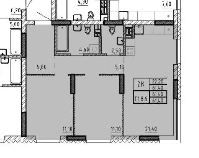 2-комнатная квартира: Екатеринбург, улица Крауля, 194 (61 м) - Фото 0