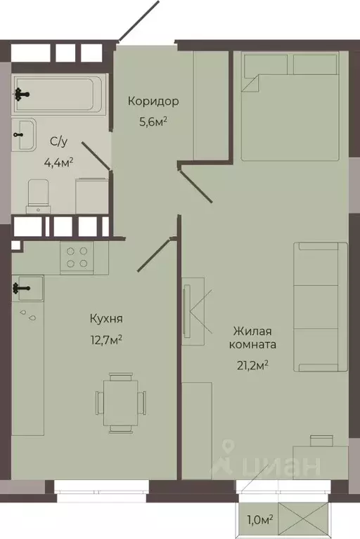 1-к кв. Нижегородская область, Нижний Новгород Соцгород жилрайон, 1-й ... - Фото 0