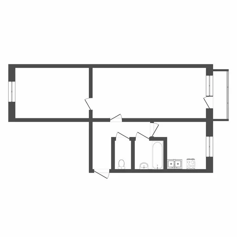 2-комнатная квартира: Тюмень, улица Пермякова, 2А (45.7 м) - Фото 1