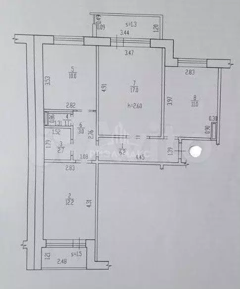 3-к. квартира, 63,2 м, 8/10 эт. - Фото 0